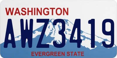 WA license plate AWZ3419
