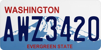 WA license plate AWZ3420