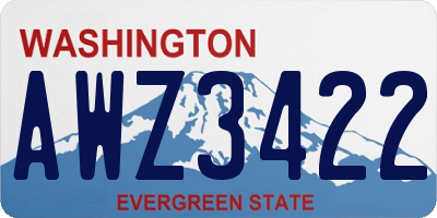 WA license plate AWZ3422