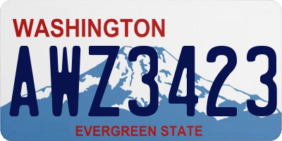 WA license plate AWZ3423