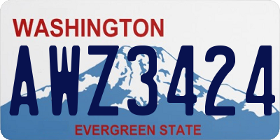 WA license plate AWZ3424