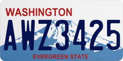 WA license plate AWZ3425