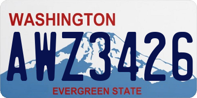 WA license plate AWZ3426