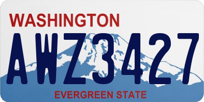 WA license plate AWZ3427