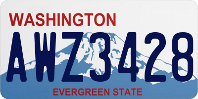 WA license plate AWZ3428