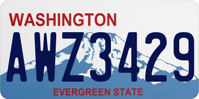 WA license plate AWZ3429