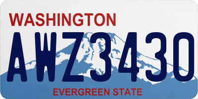 WA license plate AWZ3430