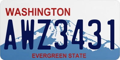 WA license plate AWZ3431