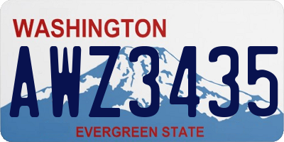 WA license plate AWZ3435