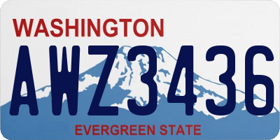 WA license plate AWZ3436