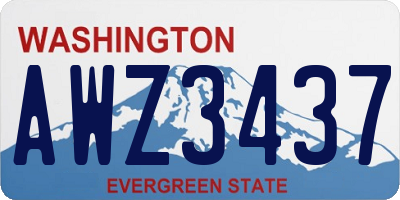 WA license plate AWZ3437