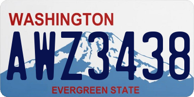 WA license plate AWZ3438