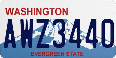 WA license plate AWZ3440