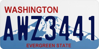 WA license plate AWZ3441