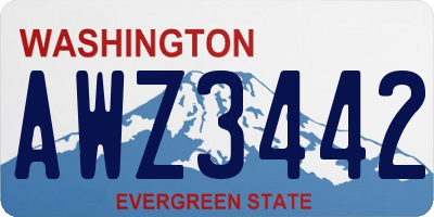 WA license plate AWZ3442