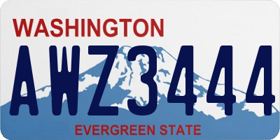 WA license plate AWZ3444