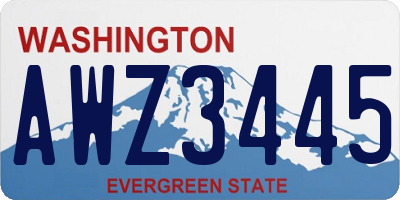 WA license plate AWZ3445