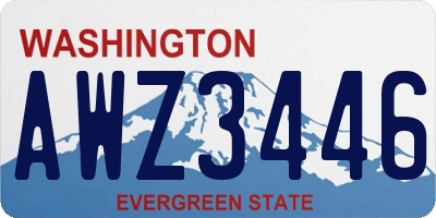 WA license plate AWZ3446