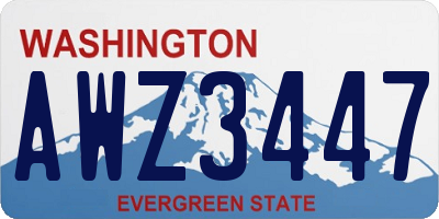 WA license plate AWZ3447