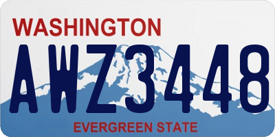 WA license plate AWZ3448