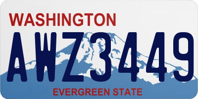 WA license plate AWZ3449