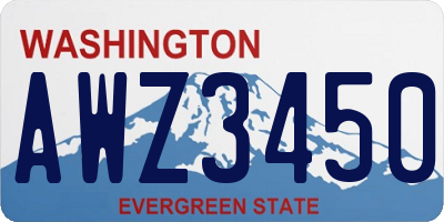 WA license plate AWZ3450