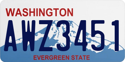WA license plate AWZ3451