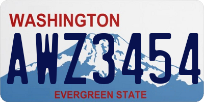 WA license plate AWZ3454