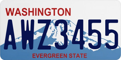 WA license plate AWZ3455