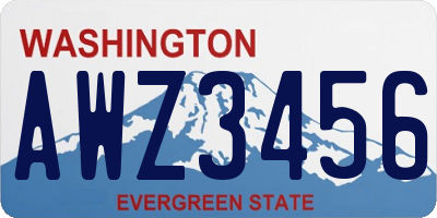 WA license plate AWZ3456