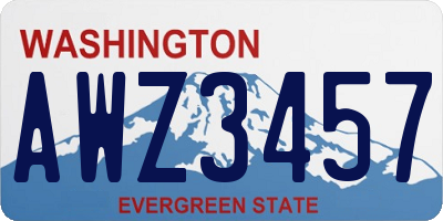 WA license plate AWZ3457