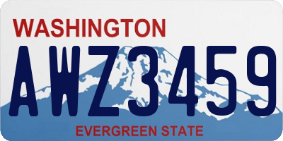 WA license plate AWZ3459