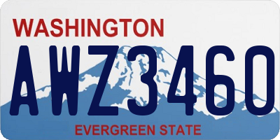WA license plate AWZ3460