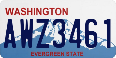 WA license plate AWZ3461