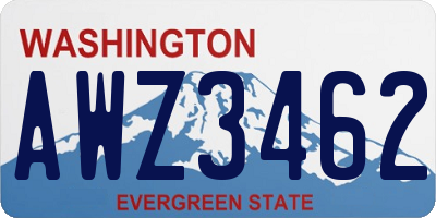 WA license plate AWZ3462