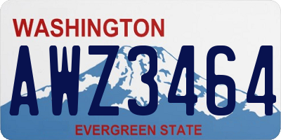 WA license plate AWZ3464