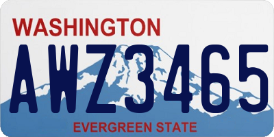 WA license plate AWZ3465