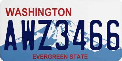 WA license plate AWZ3466