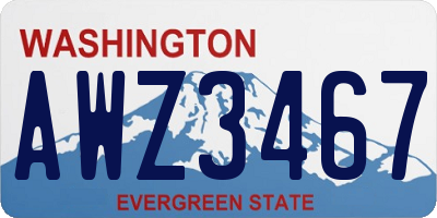 WA license plate AWZ3467