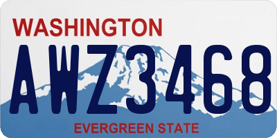 WA license plate AWZ3468