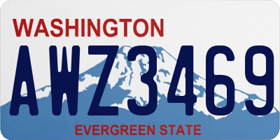 WA license plate AWZ3469