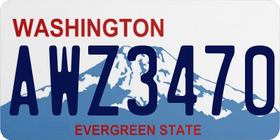 WA license plate AWZ3470