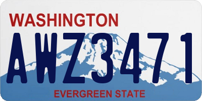 WA license plate AWZ3471