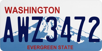 WA license plate AWZ3472