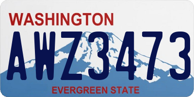 WA license plate AWZ3473