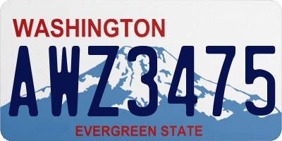 WA license plate AWZ3475