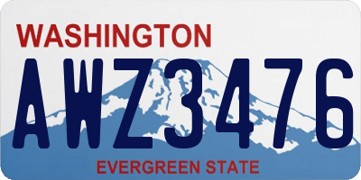 WA license plate AWZ3476