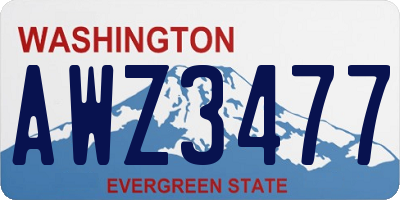 WA license plate AWZ3477