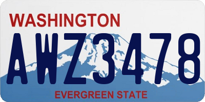 WA license plate AWZ3478