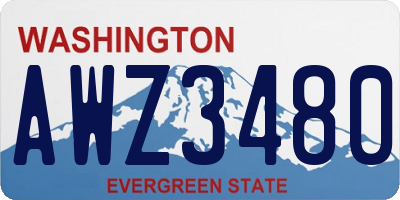 WA license plate AWZ3480